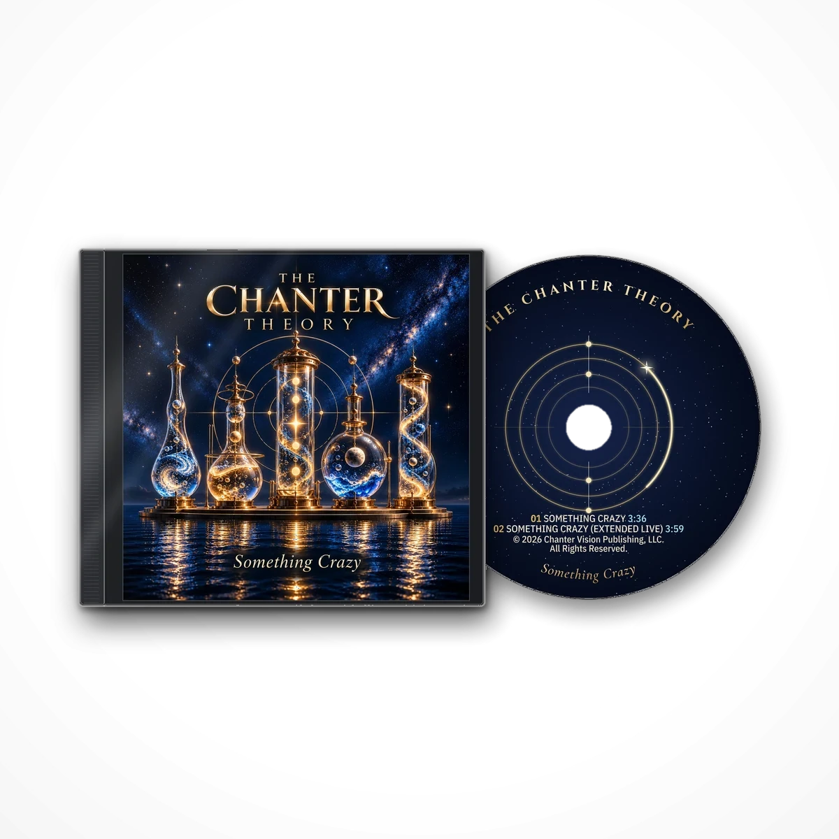 Something Crazy CD single by The Chanter Theory, in its jewel case with the printed disc