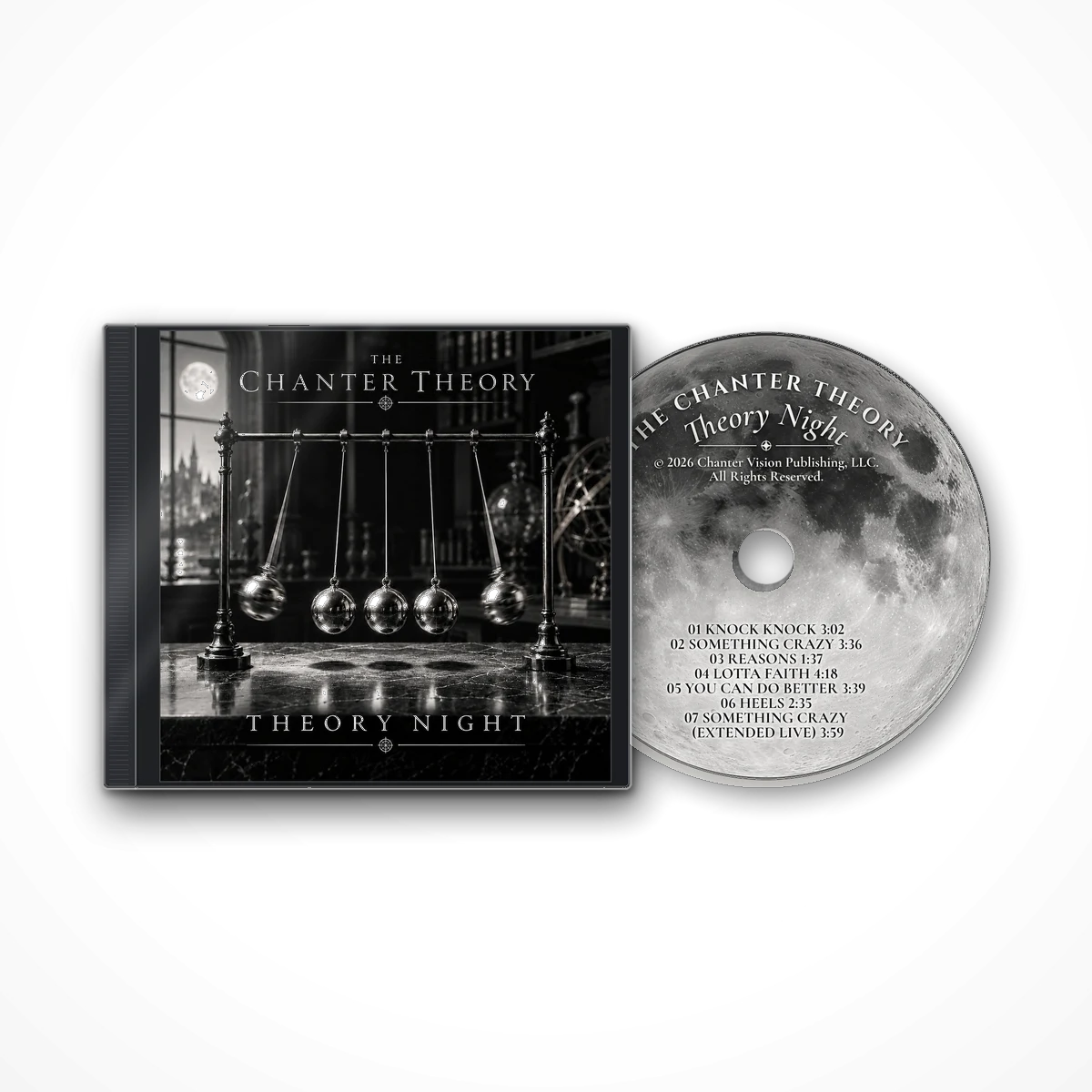 Theory Night CD by The Chanter Theory, in its jewel case with the printed disc