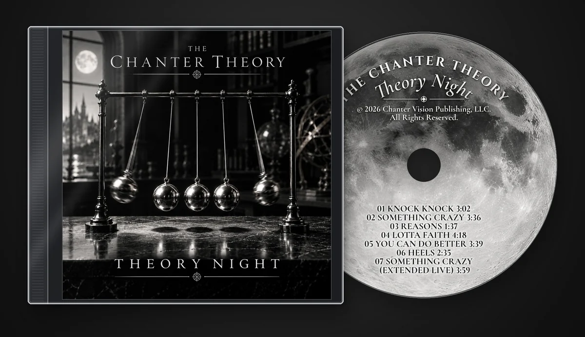 Theory Night CD in its jewel case, with the printed disc